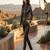Women’s black soft genuine lambskin leather utility biker zipper piping jumpsuit