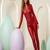 Women’s red soft genuine lambskin leather utility quilted style jumpsuit