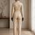 Women’s cream soft genuine lambskin leather utility long sleeve jumpsuit
