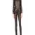 Women’s black soft genuine lambskin leather utility long sleeve zipper jumpsuit