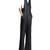 Women’s black soft genuine lambskin leather utility sleeveless jumpsuit