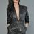 Women’s black soft genuine lambskin leather utility long sleeve with belted jumpsuit
