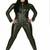 Women’s black soft genuine lambskin leather utility long sleeve jumpsuit