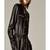 Women’s black soft genuine lambskin leather utility long sleeve zipper jumpsuit