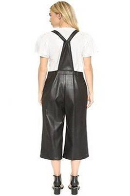 Women’s black soft genuine lambskin leather utility stylish leather dangri 2