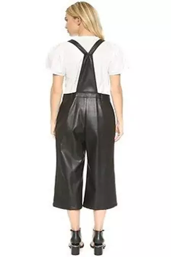 Women’s black soft genuine lambskin leather utility stylish leather dangri