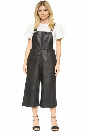 Women’s black soft genuine lambskin leather utility stylish leather dangri