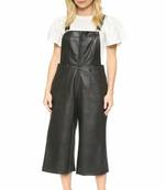 Women’s black soft genuine lambskin leather utility stylish leather dangri