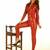 Women’s red soft genuine lambskin leather utility stylish leather long sleeve jumpsuit