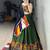 Mehendi Rayon Cotton Embroidery Semi stitched Navratri Chaniya Choli