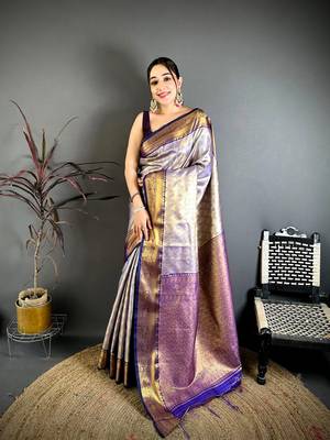 Navy blue soft silk ikkat leheriya weaving saree 1