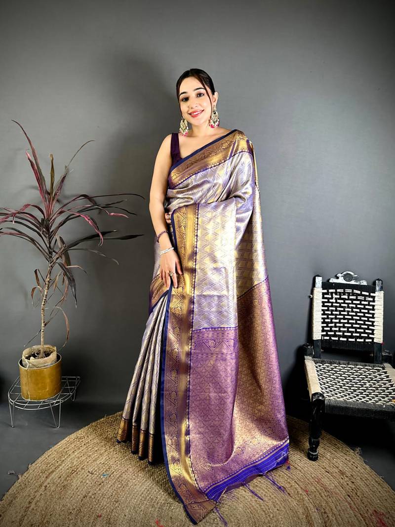 Navy blue soft silk ikkat leheriya weaving saree