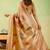 Mustard viscose silk position print saree with matching blouse piece