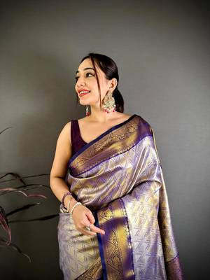 Navy blue soft silk ikkat leheriya weaving saree 4