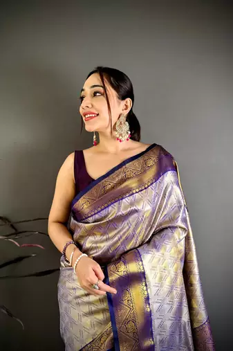 Navy blue soft silk ikkat leheriya weaving saree