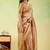 Mustard viscose silk position print saree with matching blouse piece