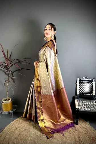 Purple soft silk ikkat leheriya weaving saree