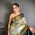 Sea green soft silk ikkat leheriya weaving saree