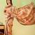 Orange viscose silk position print saree with matching blouse piece