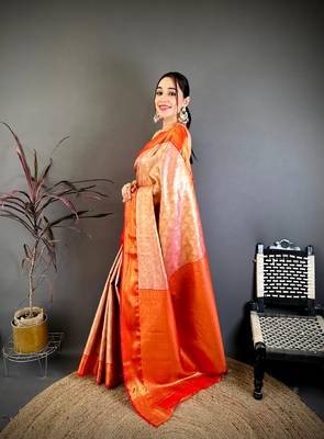 Pink soft silk ikkat leheriya weaving saree 2