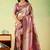 Lavender viscose silk position print saree with matching blouse piece