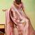 Lavender viscose silk position print saree with matching blouse piece