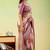 Lavender viscose silk position print saree with matching blouse piece