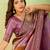 Lavender viscose silk position print saree with matching blouse piece
