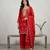 Orange designer natural crepe sequins embroidered work readymade suit
