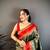 Green & red soft silk zari weaving silk blend saree