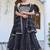 dark navy blue silk blend embroidered lehenga choli