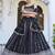 dark navy blue silk blend embroidered lehenga choli