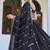 dark navy blue silk blend embroidered lehenga choli