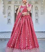 pink silk blend embroidered lehenga choli