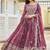 dark purple georgette embroidered lehenga choli