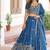 royal blue silk blend embroidered lehenga choli