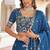 royal blue silk blend embroidered lehenga choli