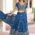 royal blue silk blend embroidered lehenga choli