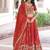 orange silk blend embroidered lehenga choli
