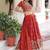 orange silk blend embroidered lehenga choli