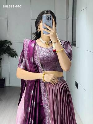 pink silk printed lehenga choli 2