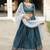 teal blue silk blend plain lehenga choli
