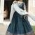 teal blue silk blend plain lehenga choli