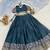 teal blue silk blend plain lehenga choli