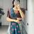 slate grey silk plain lehenga choli