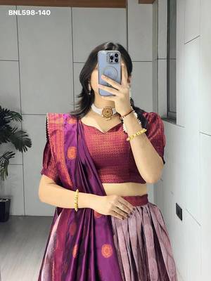 light onion pink silk plain lehenga choli 3