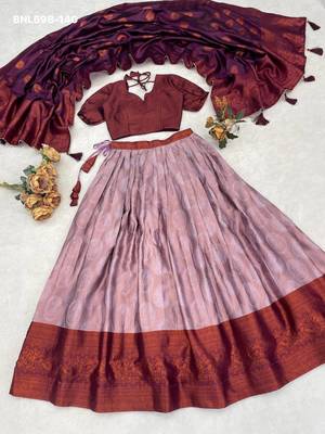 light onion pink silk plain lehenga choli 4