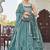 teal green silk blend embroidered lehenga choli