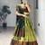 light parrot green silk plain lehenga choli