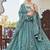 teal green silk blend embroidered lehenga choli